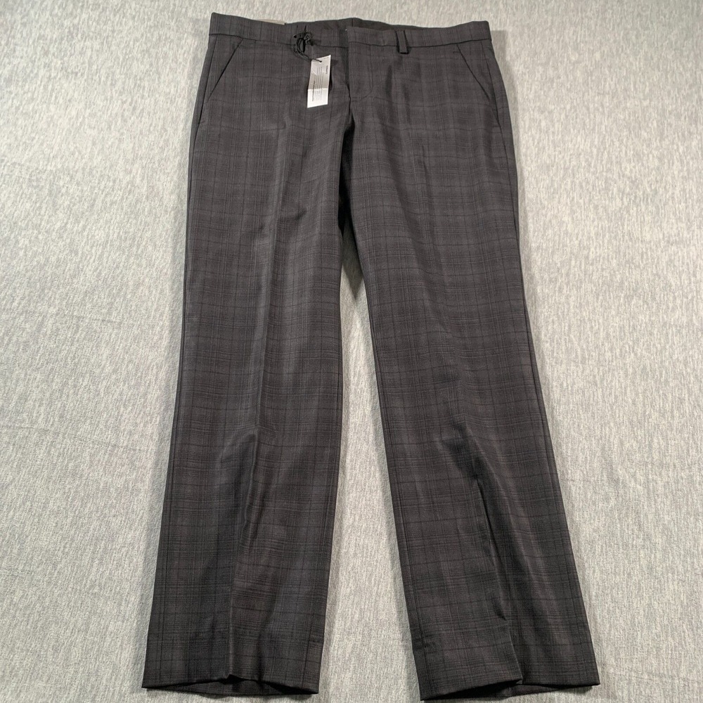 Express Photographer Pants 32x30 Gray Plaid Virgin‎ Wool Chino
